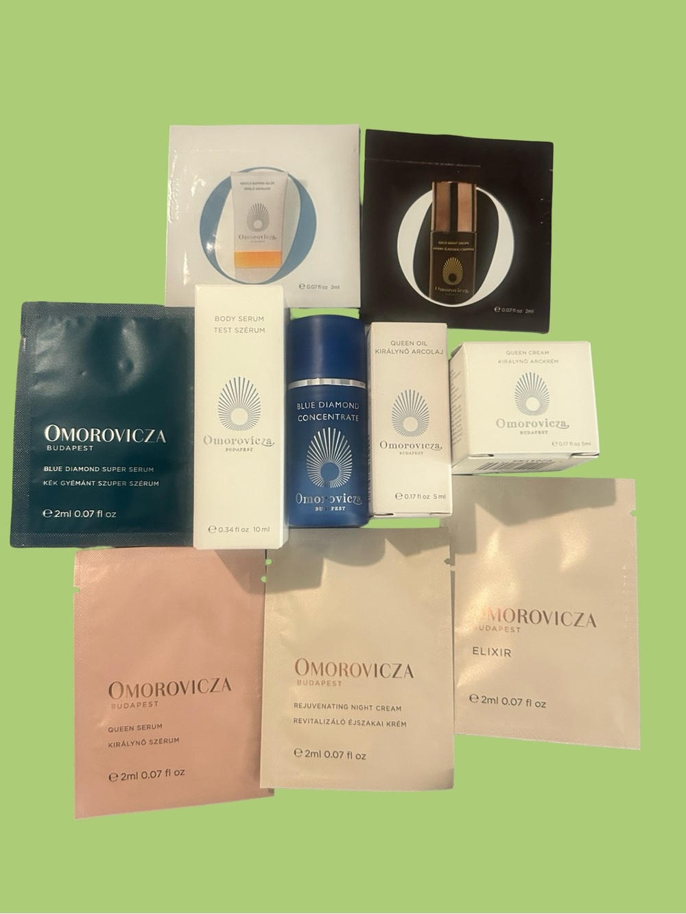 Omorovicza Blue Diamond Concentrate Moisturizer and luxury skincare set